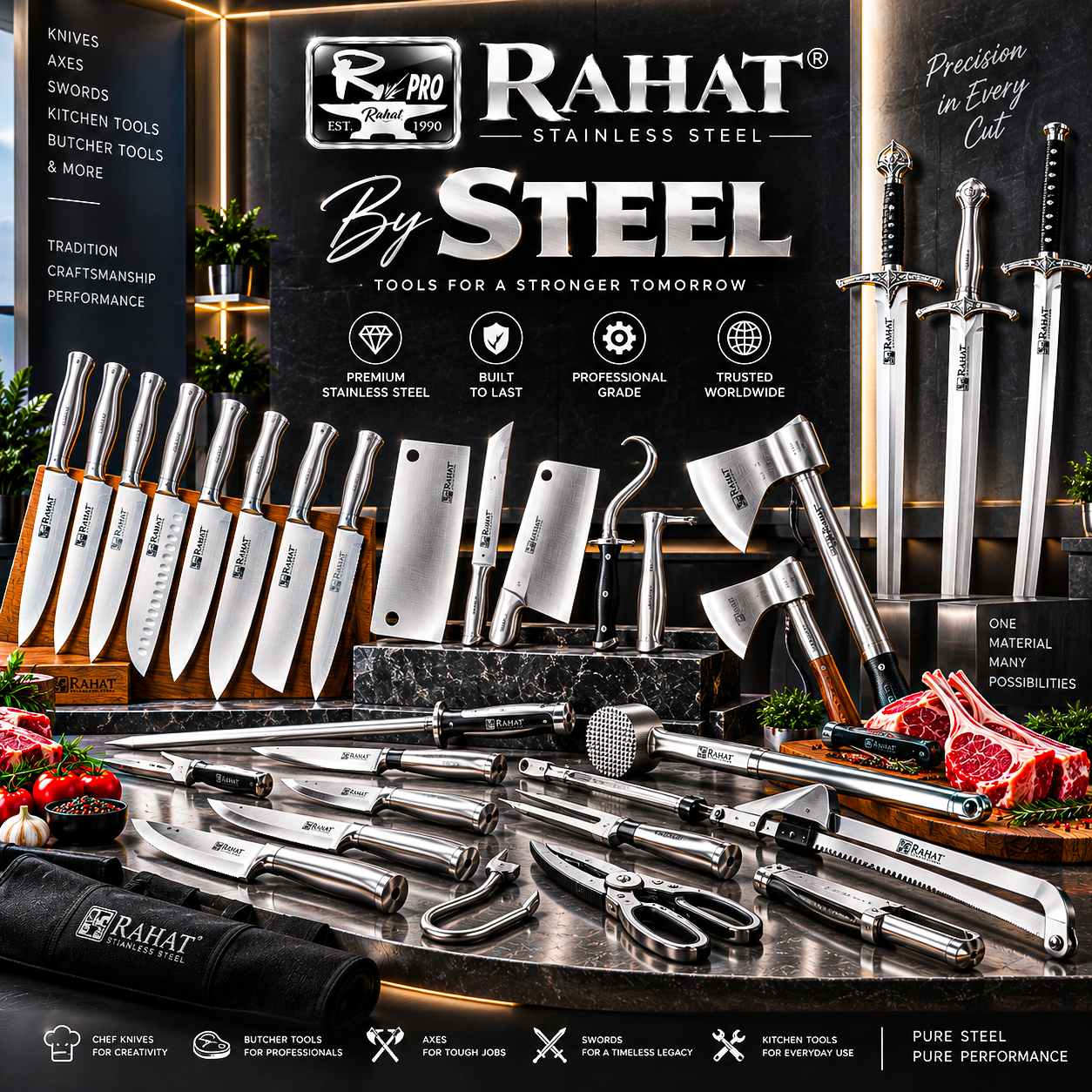 By Steel